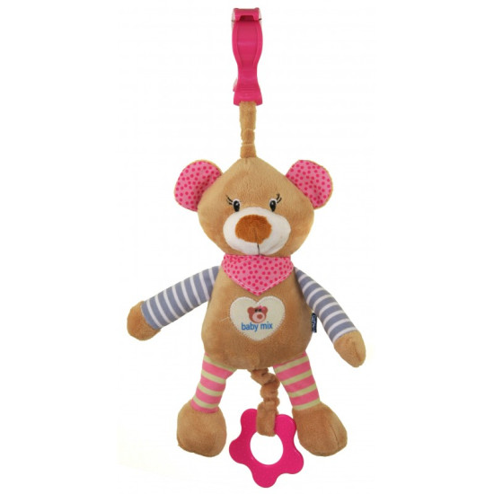 Plush Suspension Musical Baby MIX STK-16393 Bear STK-16393P, Pink, Pink