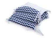Twins Premium bumper quilted 2027-P-064, zigzag blue, white / blue
