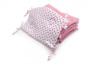 Twins Premium bumper quilted 2027-P-068, hearts, red