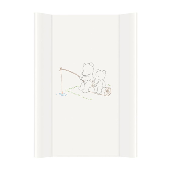 Пеленальная доска Cebababy 50x70 Basic line W-200-004-100, Мишки рыбачат, белый