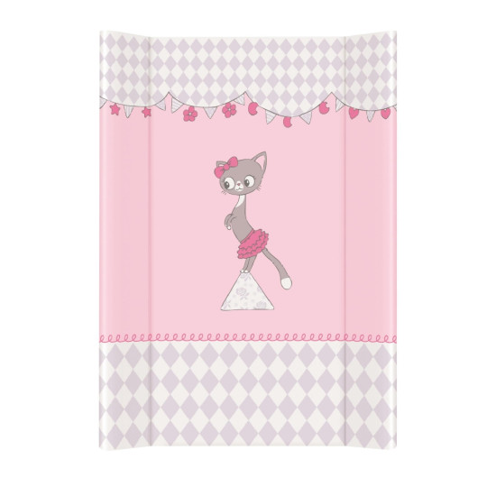 Повивальна дошка Cebababy 50x70 Basic line W-200-069-130, Котик рожевий, рожевий
