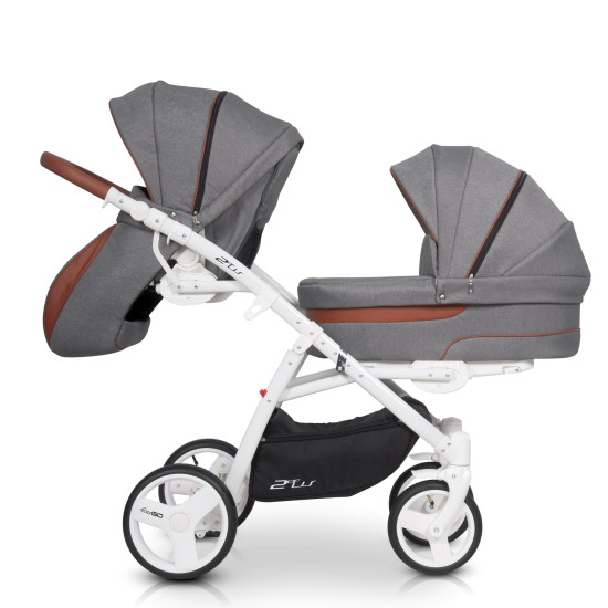 Коляска для двійні EasyGo 2 of Us denim, джинсовий