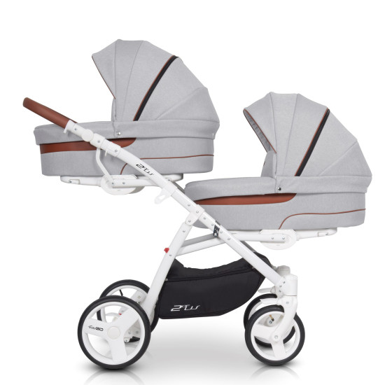 Коляска для двійні EasyGo 2 of Us grey fox, сірий
