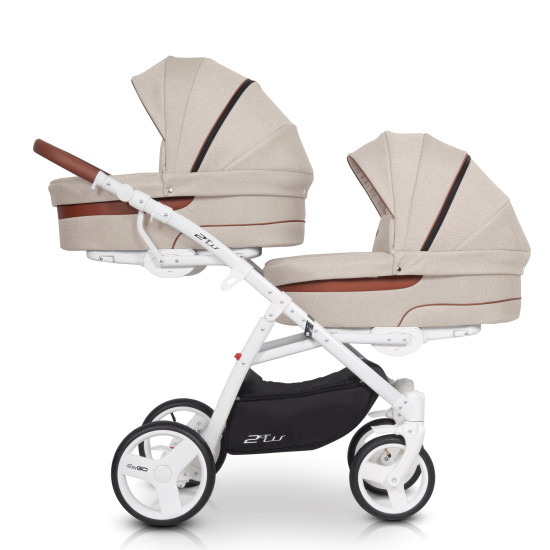 Коляска для двійні EasyGo 2 of Us latte, бежевий