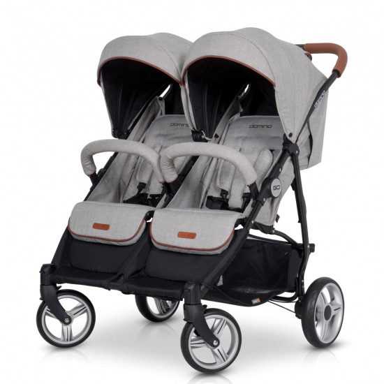 Коляска для двойни EasyGo Domino grey fox, серый