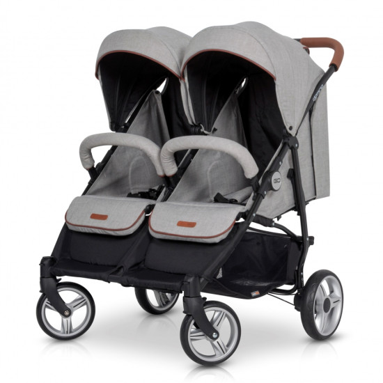Коляска для двойни EasyGo Domino grey fox, серый