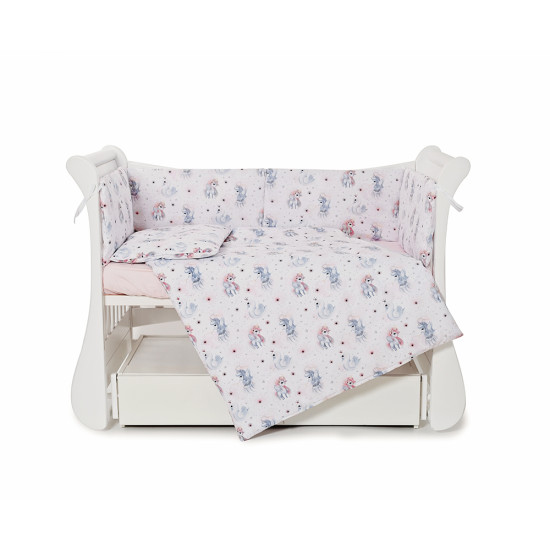Бампер Twins Comfort line 2054-С-066, Единорог, розовый