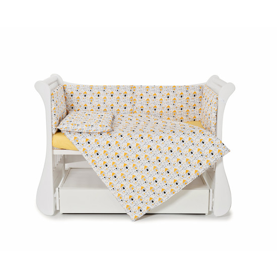 Бампер Twins Comfort line 2054-С-071, Собачки, белый / черный