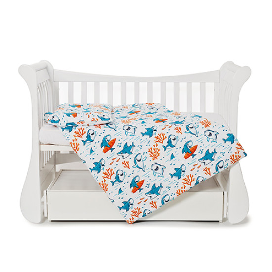 Сменная постель 3 эл Twins Comfort line Акулки голубой