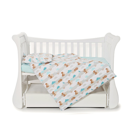 Сменная постель 3 эл Twins Comfort line Мама и мишка мятный