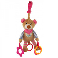Plush suspension with vibro Baby Mix STK-16300 Bear STK-16300P, Pink, Pink
