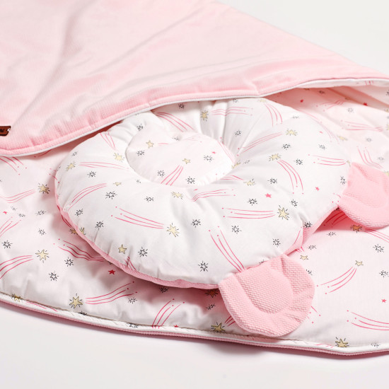 A set of an envelope-file with a Twins Bear 9064-TB-08 Pink, pink pillow