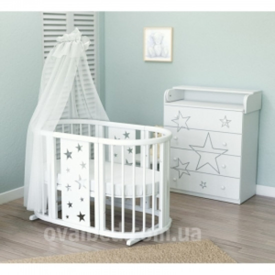Кроватка Ovalbed 8 в 1 Stars light на полозьях