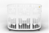 Кроватка IngVart Smartbed Round 9 в 1 декор сердечка