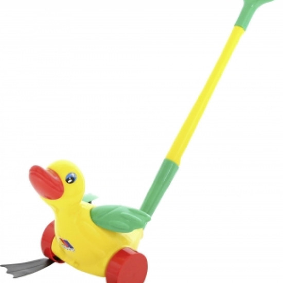 Каталка Утенок с ручкой Polesie