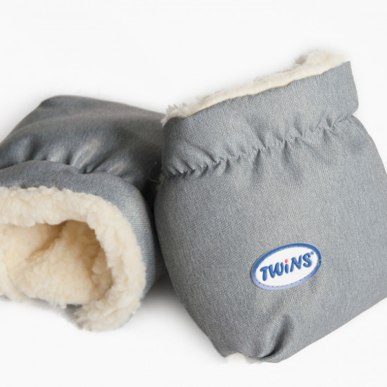 Перчатки Twins меховые 80-190-10, grey, серый