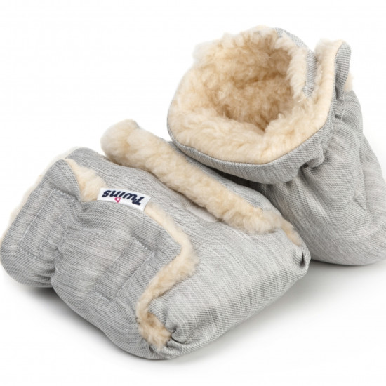 Перчатки Twins меховые 80-190-101, light grey, светло серый