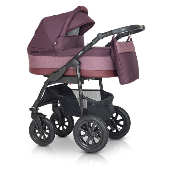 Коляска 2 в 1 Verdi Laser BLACK 02 бордовый