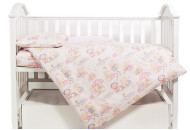 Змінна постіль 3 ел Twins Comfort 3051-C-013, Пухнасті ведмедики рожеві, рожевий