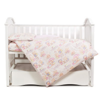 Змінна постіль 3 ел Twins Comfort 3051-C-013, Пухнасті ведмедики рожеві, рожевий