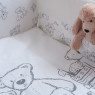 Постельный комплект 6 эл Twins Eco Line New 4091-E-025, Teddy white / grey, белый / серый