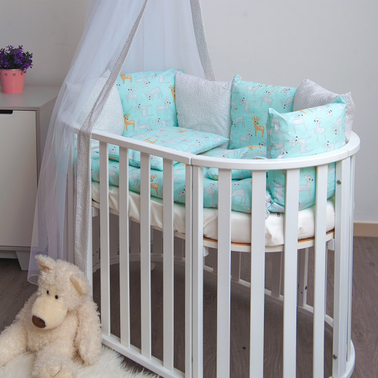 Постільний комплект 8 ел Twins Dolce Лісові мешканці 4063-D-021, Бембі мята, м