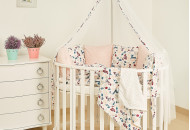 Постельный комплект 8 эл Twins Dolce Лесные жители 4063-D-022, Прованс, белый / розовый