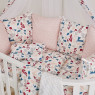 Постельный комплект 8 эл Twins Dolce Лесные жители 4063-D-022, Прованс, белый / розовый