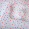 Постельный комплект 8 эл Twins Dolce Сердечки 4064-D-401, pink, белый / розовый