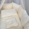 Постельный комплект 8 эл Twins Dolce Сердечки 4064-D-403, ecru, бежевый