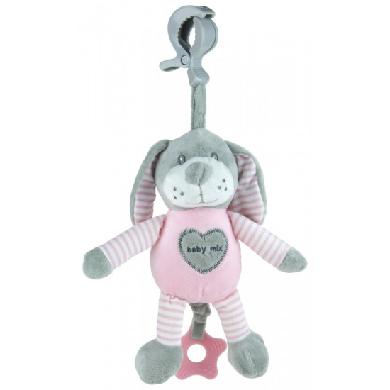 Плюшевая подвеска музыкальная Baby Mix STK-19393D Собачка STK-19393 PD, pink, розовый