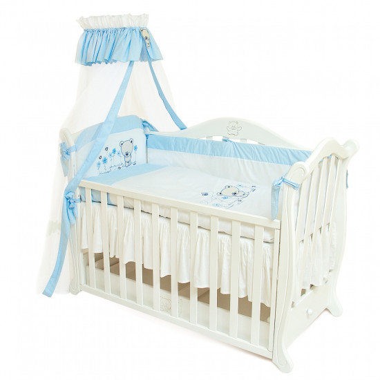 Постельный комплект 7 эл Twins Evo Лето 4073-А-016, blue, голубой