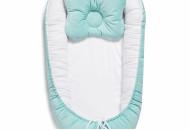 Cocoon-positioner for newborns with orthopedic pillow Twins Velvet mint