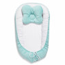 Cocoon-positioner for newborns with orthopedic pillow Twins Velvet mint