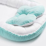 Cocoon-positioner for newborns with orthopedic pillow Twins Velvet mint