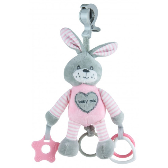 Плюшева підвіска з вібро Baby Mix STK-19445R Кролик STK-19445 PR, pink, рожевий
