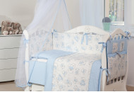 Постельный комплект 8 эл Twins Dolce Мишки 4061-D-007, blue, голубой