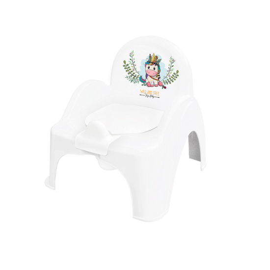 Горшок кресло Tega DZ-007 Дикий запад DZ-007-103 Unicorn, white / pink, белый / розовый