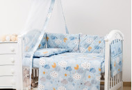 Постельный комплект 8 эл Twins Premium Glamour 4029-TGС-04 Clouds blue, голубой