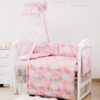 Постельный комплект 8 эл Twins Premium Glamour 4029-TGС-08 Clouds pink, розовый