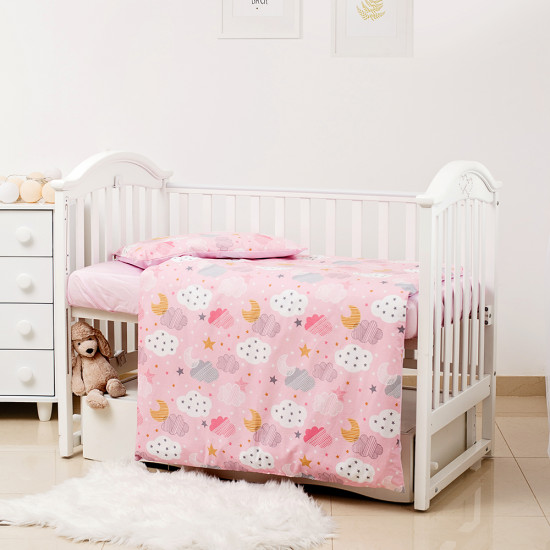 Сменная постель 3 эл Twins Premium Glamour Limited Clouds розовый