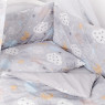 Постельный комплект 8 эл Twins Premium Glamour 4029-TGС-101, Clouds grey, серый