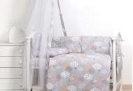 Постельный комплект 8 эл Twins Premium Glamour 4029-TGС-101, Clouds grey, серый