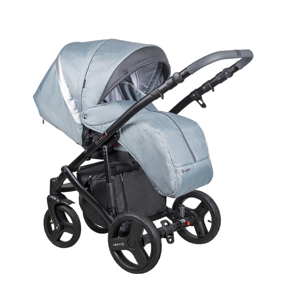 Коляска 2 в 1 Coletto Florino New черная рама 01 голубой