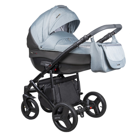 Коляска 2 в 1 Coletto Florino New черная рама 01 голубой
