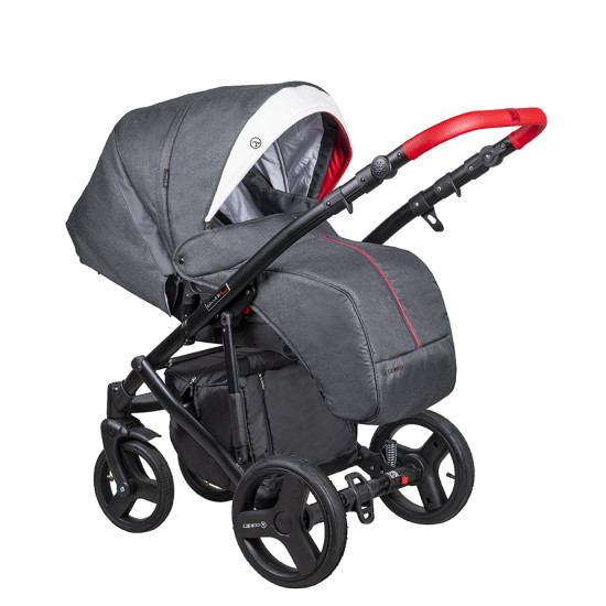 Коляска 2 в 1 Coletto Florino New черная рама 02 серый
