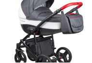 Коляска 2 в 1 Coletto Florino New черная рама 02 серый