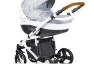 Коляска 2 в 1 Coletto Florino New черная рама 03 белый / серый