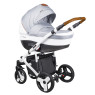 Коляска 2 в 1 Coletto Florino New черная рама 03 белый / серый