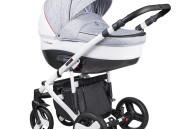 Коляска 2 в 1 Coletto Florino New черная рама 05 белый / серый